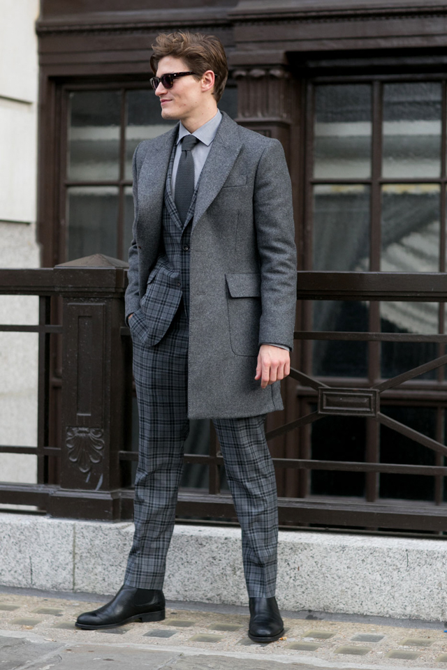 Oliver Cheshire looking slick as always in this plaid suit